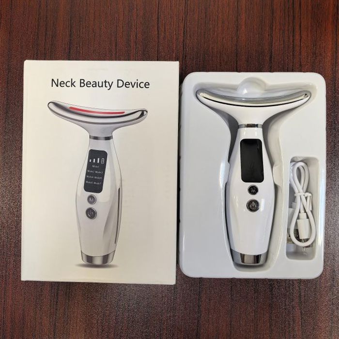 Masseur Électrique pour Cou et Visage à 7 Modes - Rechargeable par USB, Parfait pour la Relaxation et les Soins de Beauté, Cadeau Id