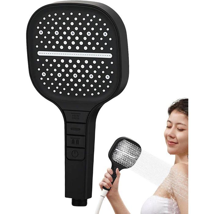 Douchette avec tuyau 1,5 m, 7 modes de jet ajustables, haute pression et design pratique