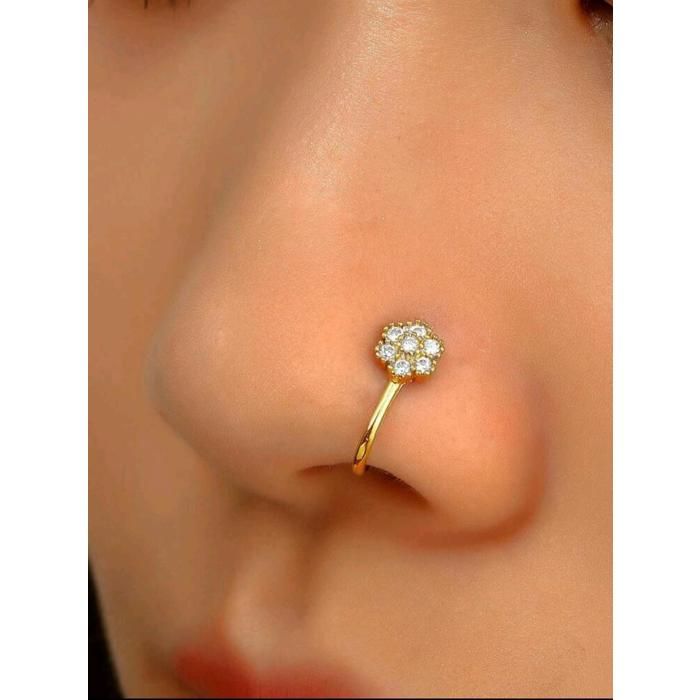 Piercing nez en zircone cubique pour femmes en acier inoxydable