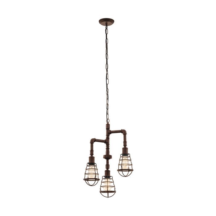 Suspension - EGLO - PORT SETON - Acier marron antique - 3x60W - D360mm