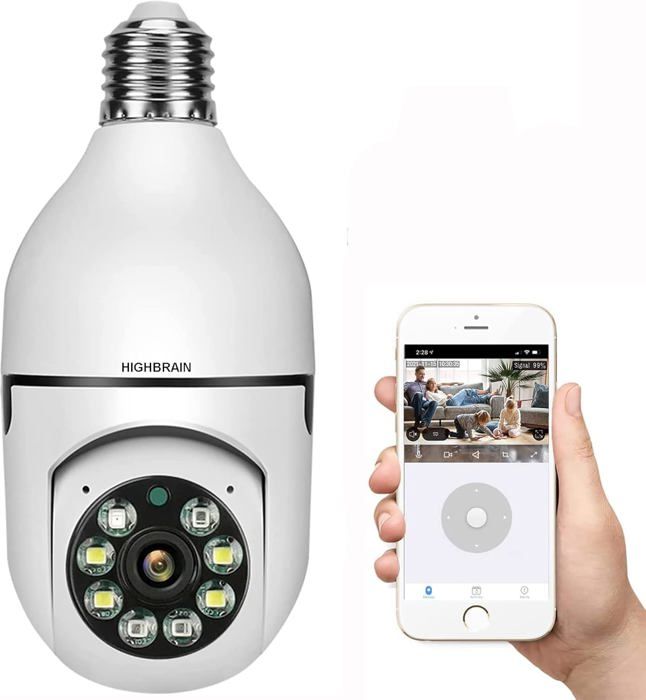 Caméra de Sécurité Domestique à Ampoule 5G - Panoramique PTZ WiFi