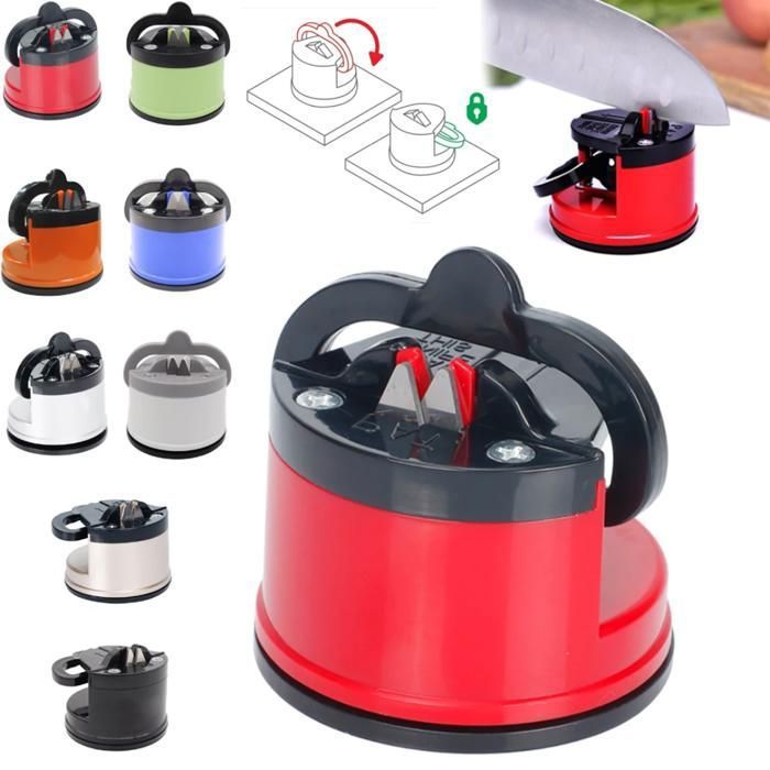 Aiguiseur de couteaux compact avec ventouse pour couteaux de poche et de cuisine (Couleur aléatoire)
