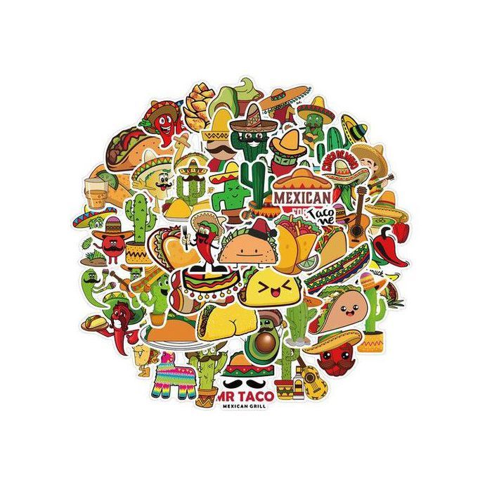 50pcs Mexican Food 2 Stickers