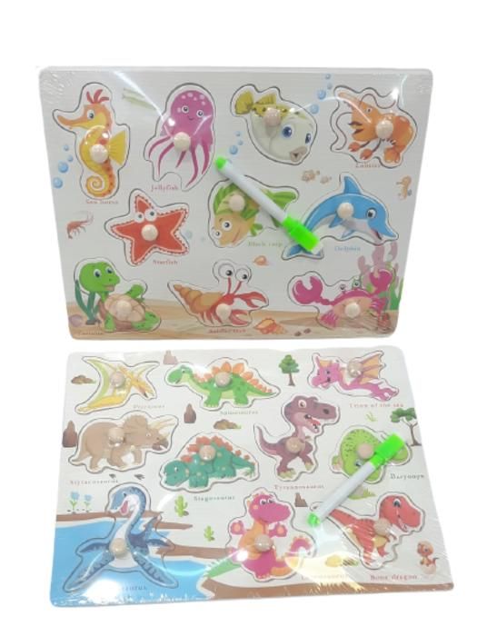 Jouets éducatifs eBois pour Enfants Apprentissage de Fruits Fruits de mer Animaux Légumes