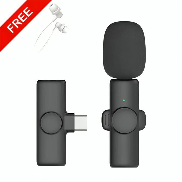 MICROPHONE SANS FIL POUR TYPE-C HAUTE QUALITÉ K8 + Écouteur Heavy Bass Gratuit