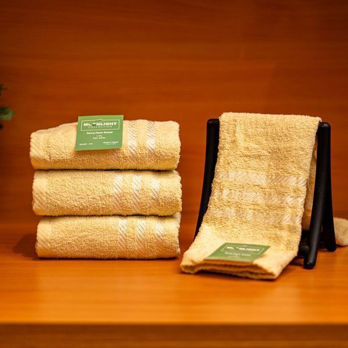 Serviette de bain - Moonlight - Pack de 3 - Coton égyptien - 30x50 cm - Jaune