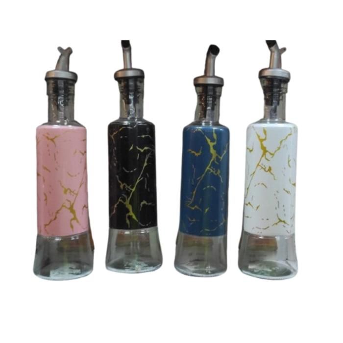 Lot de 2 bouteilles d'huile en verre avec couvercle 320 ml(Couleur aléatoire)