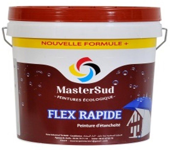 Peinture d'étanchité - FLEX RAPIDE - Oxyde Rouge - 5KG - Imperméabilité - Résistant UV - Non toxique