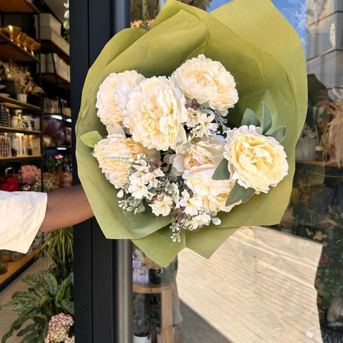 Bouquet de Pivoines Saumon Artificielles