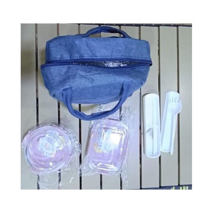 Sac à Lunch Portable isotherme avec 2 boites en verres à lunche Pour Femmes Hommes Filles Les enfants Travail école