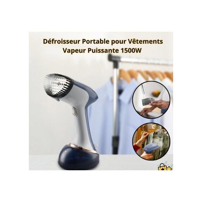Silver Love Défroisseur Vapeur Portable Premium pour vêtements- puissante 1500W