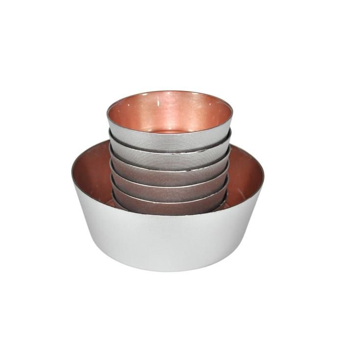SET SALADIER+6 BOLS EN VERRE BICOLORE CUIVRE