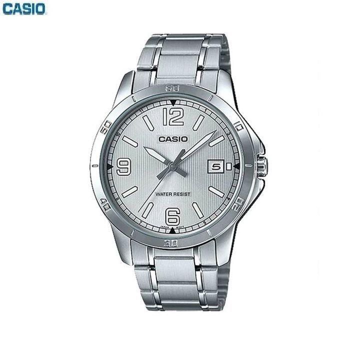Casio Montre Homme Analog clasique cadran Gris en acier inoxydable-Mtp-v004d-7b2udf