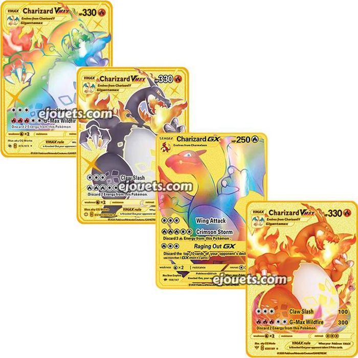 Lot de 4 Cartes Pokémon en Métal : un cadeau parfait pour les collectionneurs