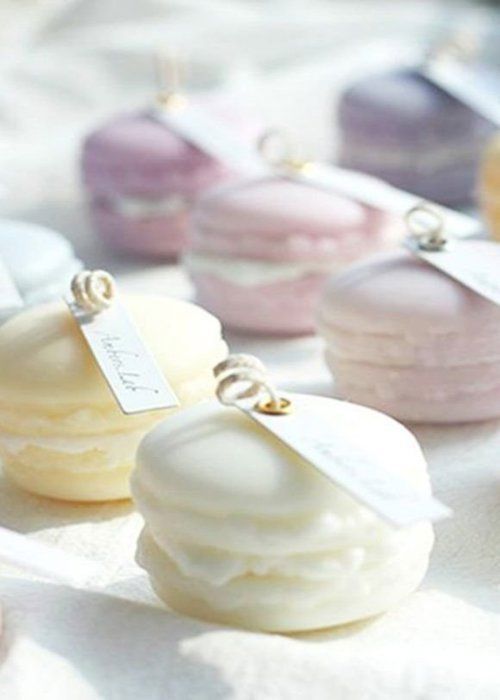 Bougie - MACARON - 6 bougies - Rose - Blanc - Élégance Chic