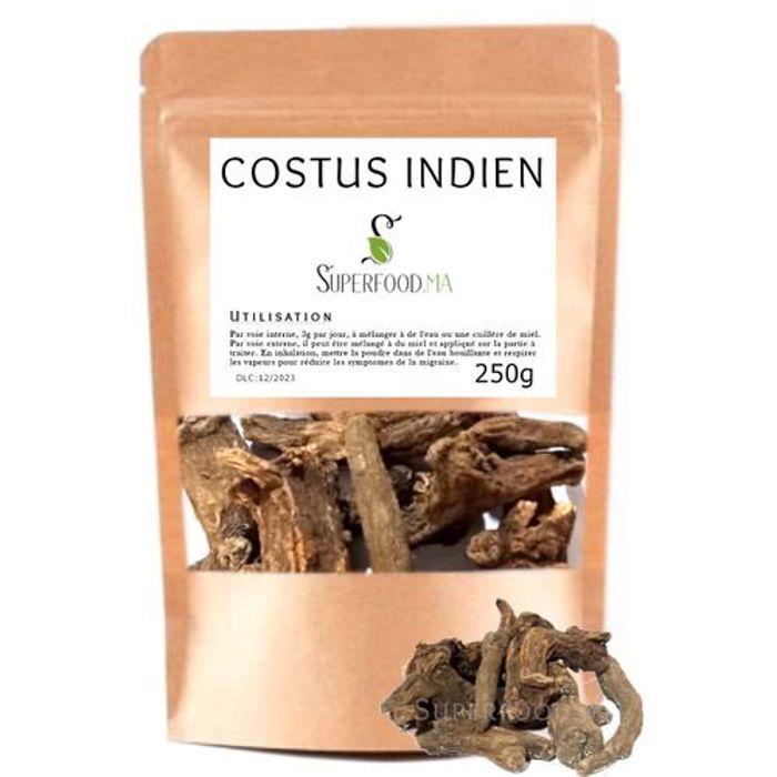 Costus indien 100 % NATUREL QIST LHINDI ENTIER - 250g