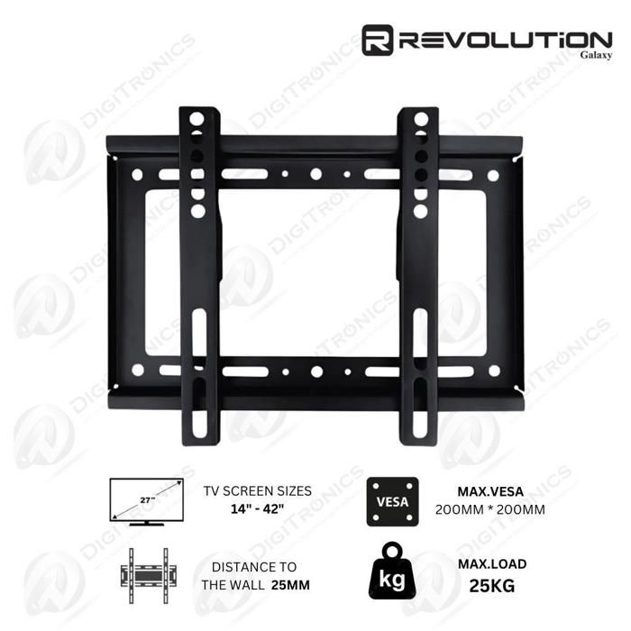 Support mural TV LED Fix Y9 Galaxy - 14 à 42 pouces, 25kg, VESA