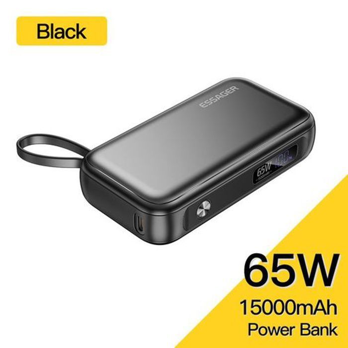 Essager Power Bank 15000mAh Charge Rapide PD 65W Pour Pc Portable Macbook et téléphone
