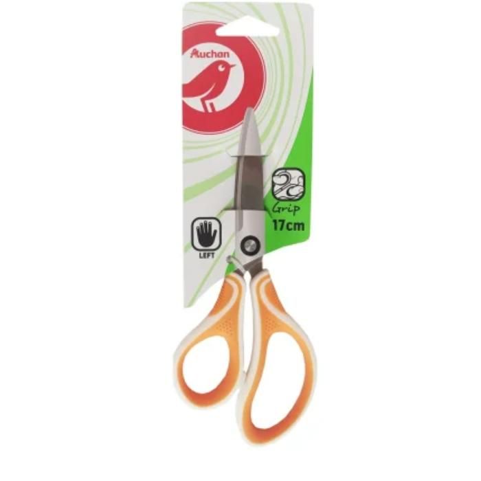 Ciseaux bouts pointus 17cm gaucher bi matière - AUCHAN