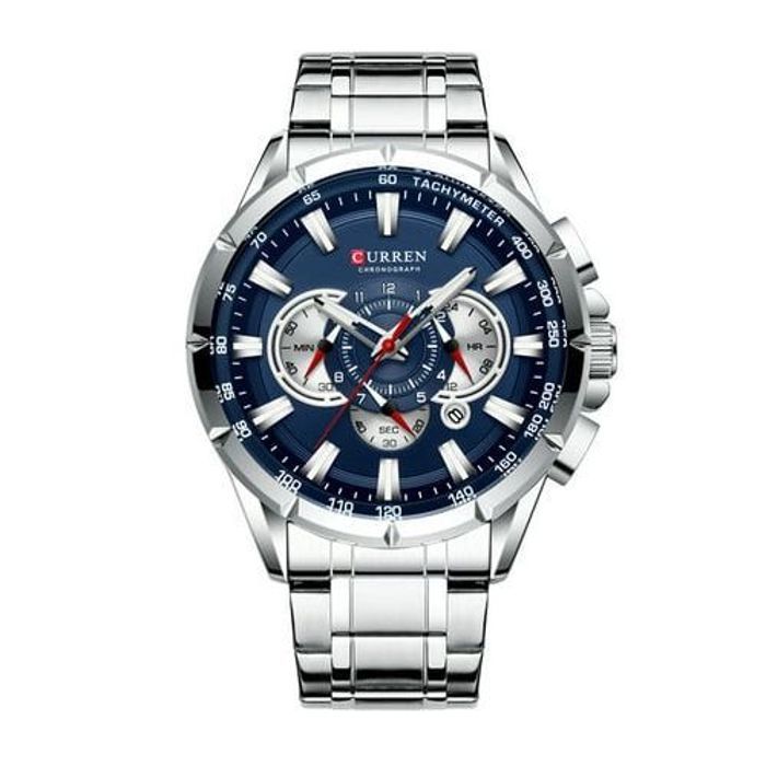 Montre Homme - Curren - Acier Inoxydable - Imperméable 3ATM - Chronographe - Mains Lumineuses