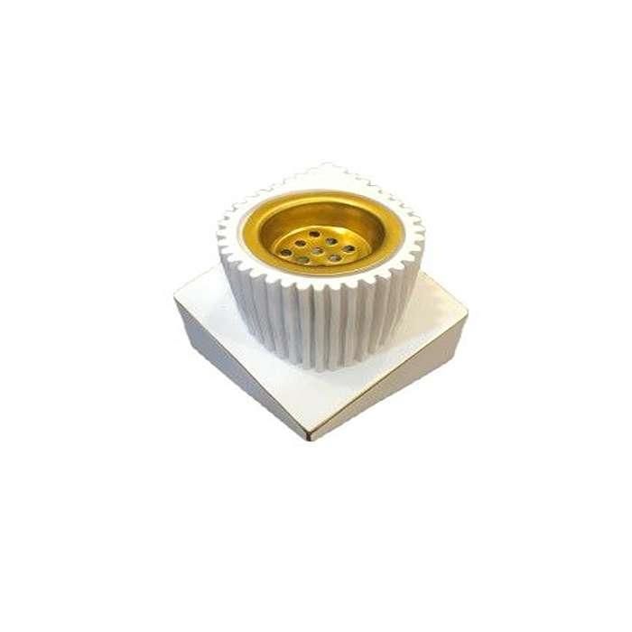 Brûleur Bakhour - AYA HOME - PM (Mbekhra) - Céramique - Détails dorés - 9 cm de hauteur