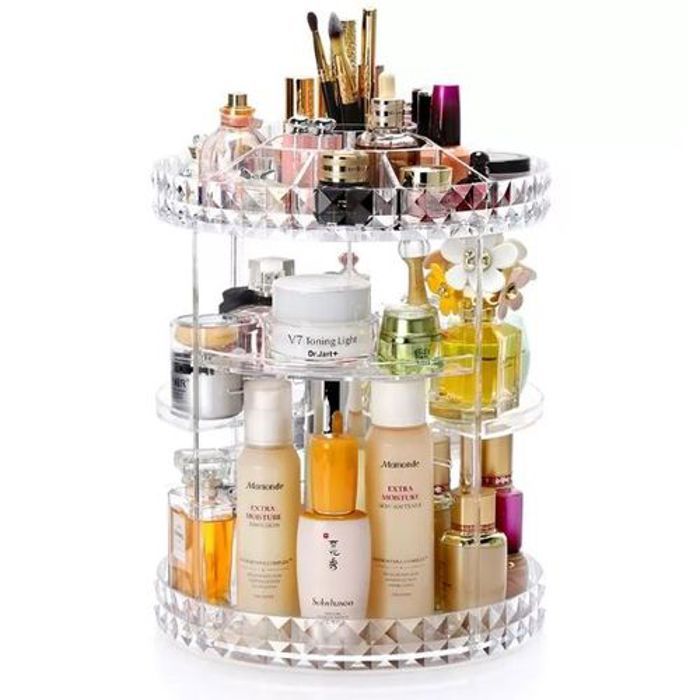 Organisateur de maquillage - Non spécifié - Rotatif 360° - Acrylique - Transparent - Pour femmes