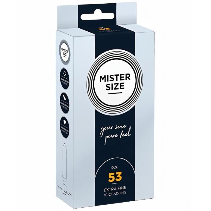 Préservatifs Mister Size x10 - Largeur nominale 53mm