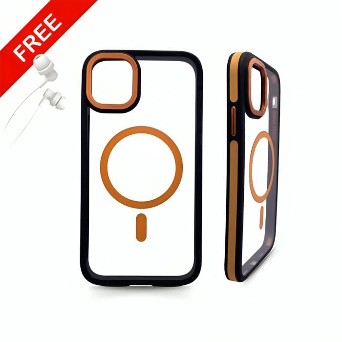 Coque pour IPhone 14 ORANGE Haute qualité + Écouteur Gratuit.
