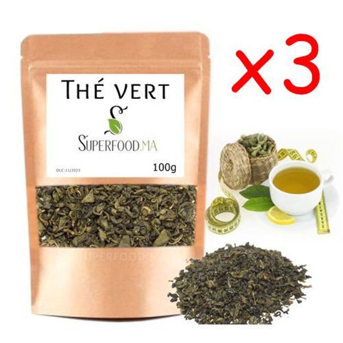 Thé vert minceur - Brûle graisse naturel - Régime perte de poids 3x100g