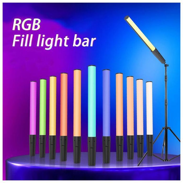 Bâton de lumière RGB Rechargeable lampe LED colorée de fête Flash à main éclairage de photographie vidéo Batterie Amovible