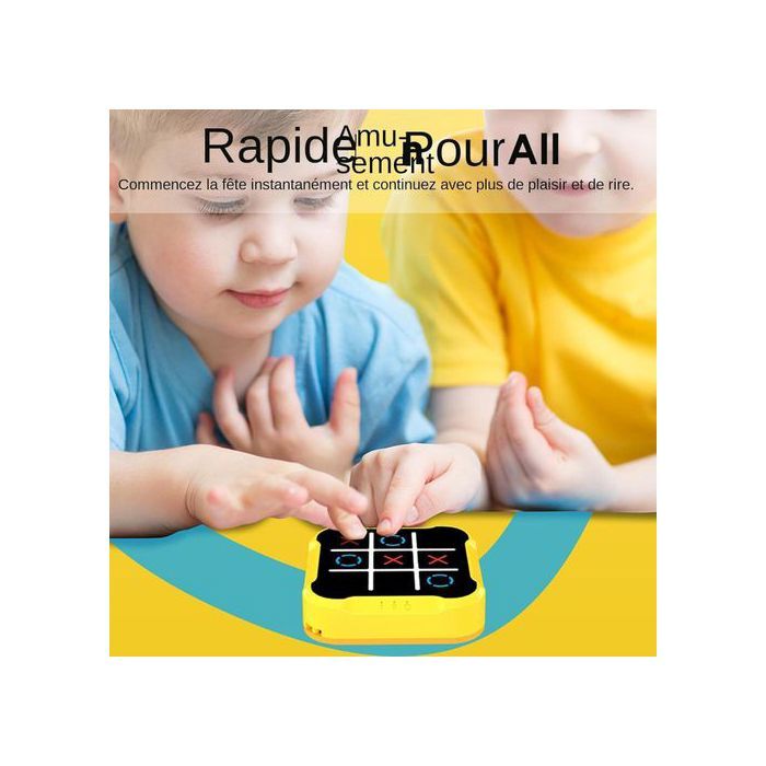 Jeu de Société Électronique Multifonctionnel – Tic-Tac-Toe, Puzzle Montessori, Échecs Portables pour Adultes & Enfants