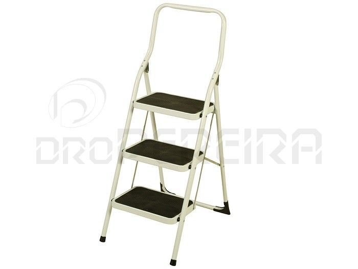 Escabeau en metal pliable 150kg 3 Marches , made in portugale