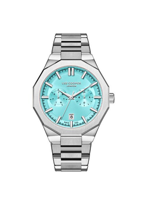 Montre - Lee Cooper - LC08018.300 - Métal doré - Cadran argenté - 44 mm - Étanchéité 5 ATM