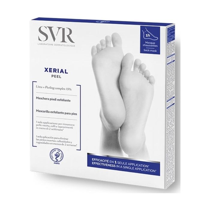 Masque Exfoliant - SVR - Xérial Peel - Effet Peau Neuve - 1 Application - 2 Chaussettes Taille 36-43
