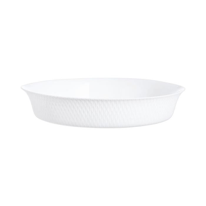Plat à tarte - LUMINARC - Smart Cuisine Wavy - 28 cm - Blanc - Compatible lave-vaisselle