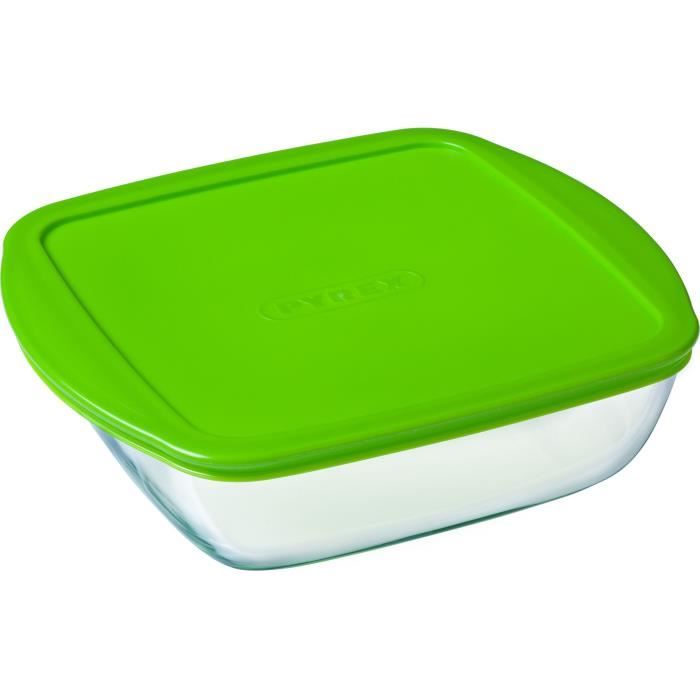 PYREX - COOK&STORE - Plat carré en verre avec couvercle 20*17 cm