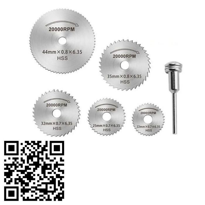 Ensemble de 6 disques de coupe rotatifs HSS, outil rotatif de coupe