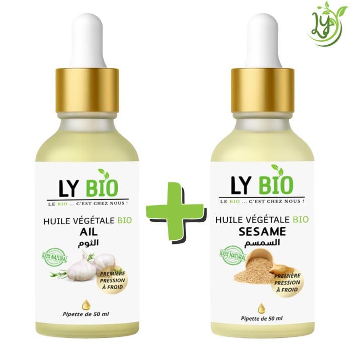LYBIO PACK HUILE AIL 50ML - PIPETTE + HUILE SESAME 50ML - PIPETTE