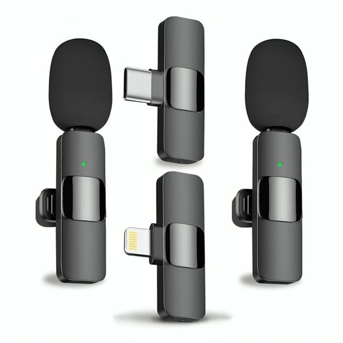 Deux Microphone sans fil 2 en 1 K11 compatible iPhone/Android et Type C