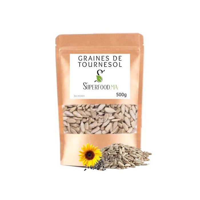 Graines de tournesol décortiquées - Superfood - 500g - Riche en antioxydants - Source de vitamines - Non salées