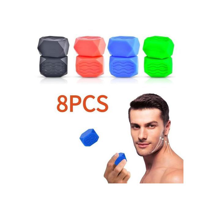 Boule d'entraînement de la mâchoire - GENERIC - 8 pcs - 4 niveaux de résistance - Silicone alimentaire - Mixte