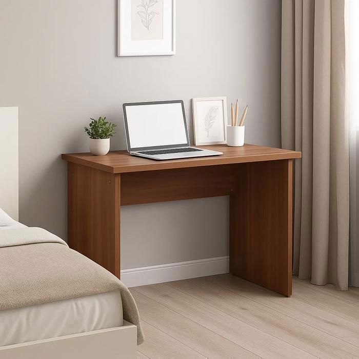 Bureau simple - 1070 x 600 x 700 mm - Finition Amazone - Marron - Design épuré