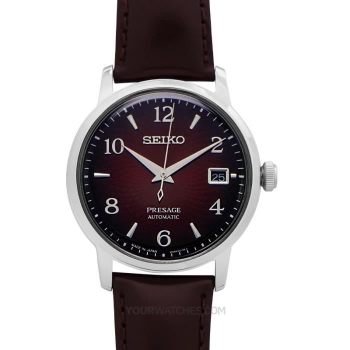 Montre - Seiko - SRPE41J1 - Cuir - Rouge - Automatique - 38.5 mm