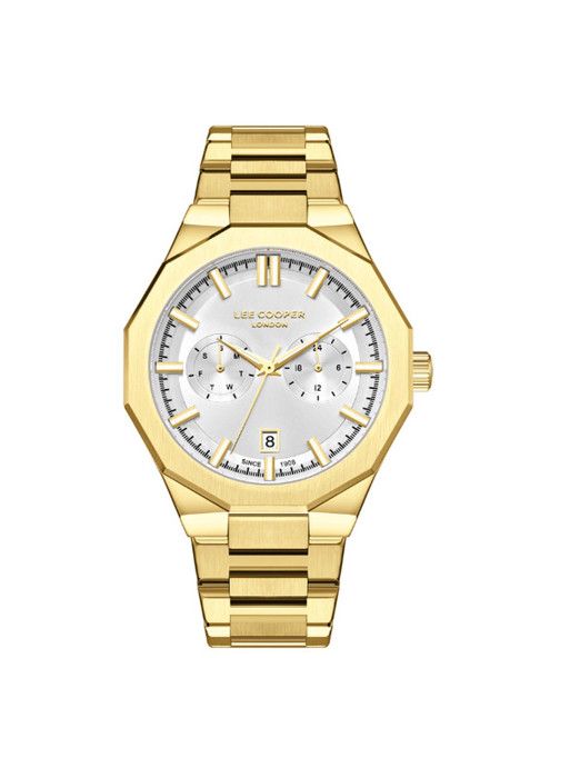 Montre - Lee Cooper - LC08018.130 - Métal doré - Cadran argenté - Étanchéité 5 ATM