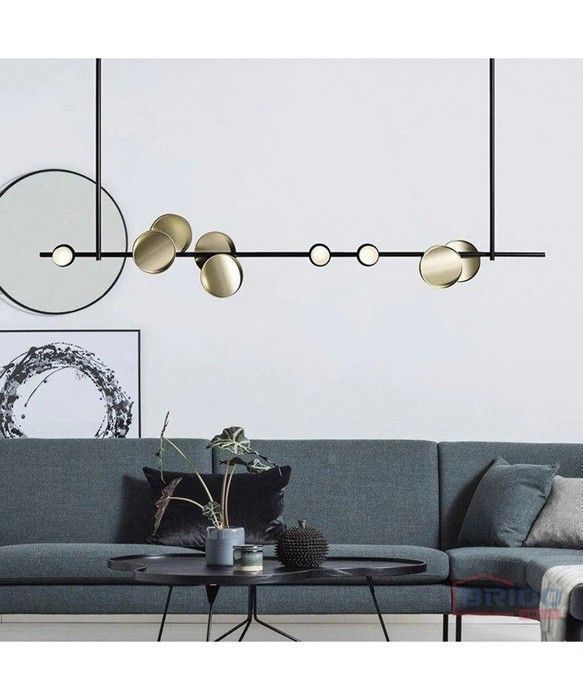 Suspension - Marko - Pierre Dorée - 120 cm x 105 cm - Métal et Pierre - Style Scandinave