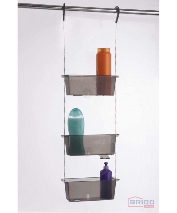 CADDIE DE DOUCHE MAI NOIRE TRANSPARENTE (ACCROCHE PORTE)