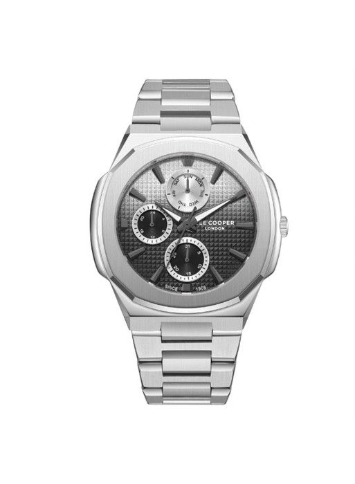 Montre - Lee Cooper - LC08047.350 - Métal argenté - Cadran noir - 45 mm
