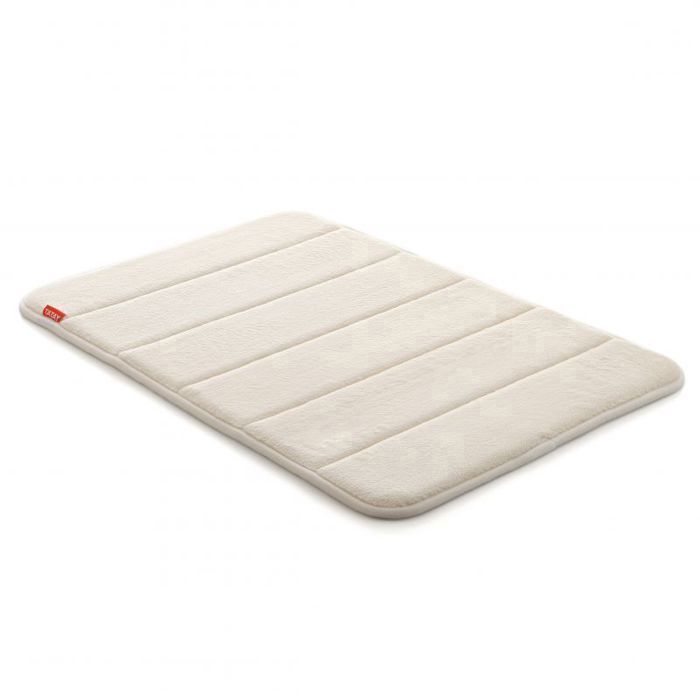 Tapis de bain - NUVOLA - 60x40 cm - Blanc - Antidérapant - Microfibres