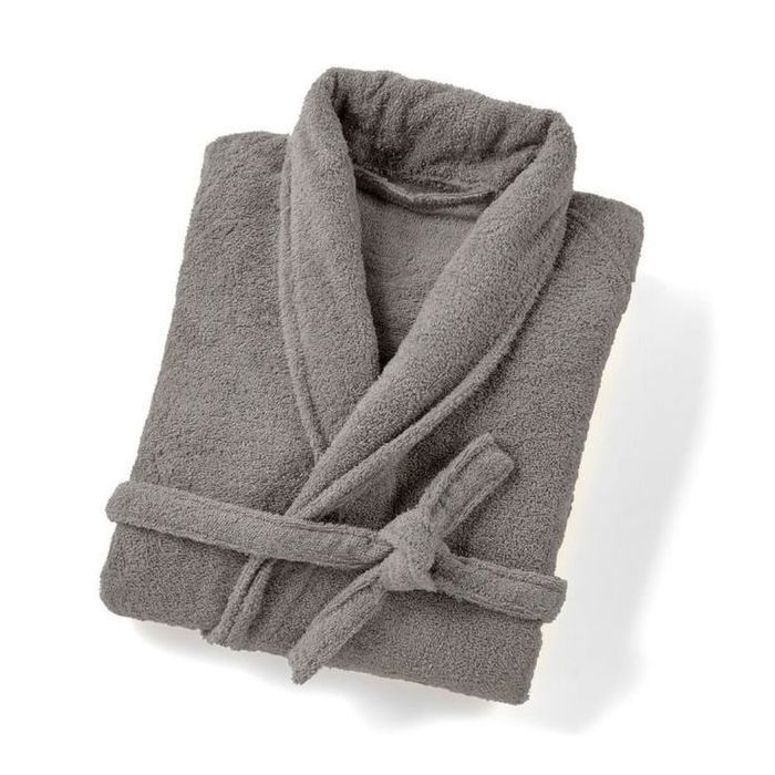 Peignoir 100% coton doux et absorbant GRIS M