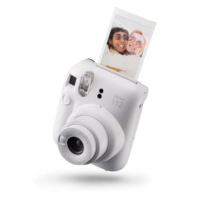 Appareil photo instantané - FUJIFILM - Instax Mini 12 - Blanc argile - Exposition automatique - Miroir selfie